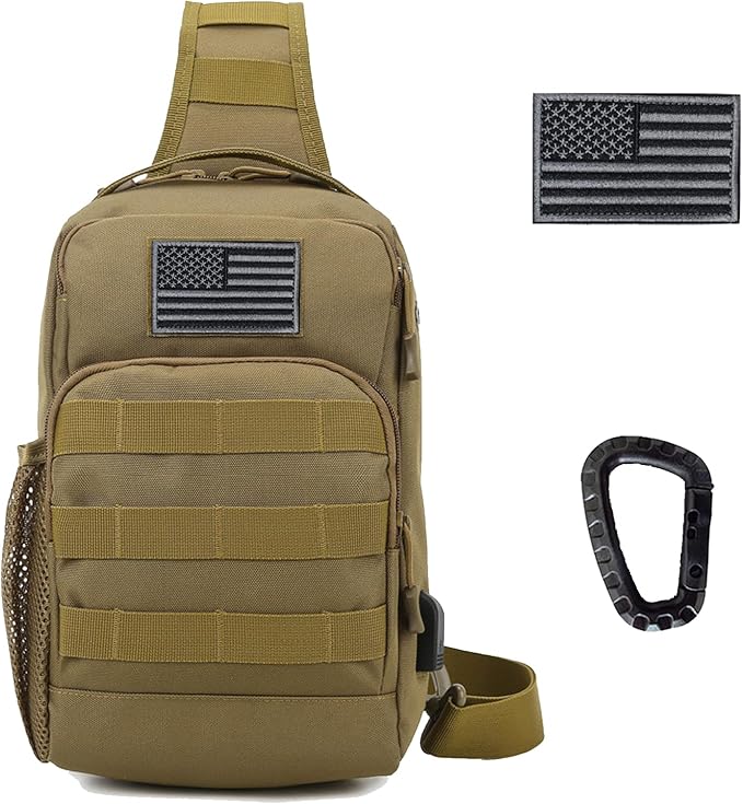 Valinov Tactical Shoulder BagMolle Shoulder BackpacksMilitary Sling Daypack Backpack with USB Charging port