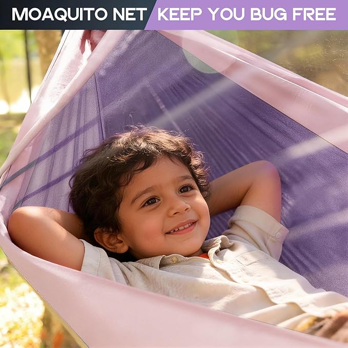 Camping Hammock Mosquito NetDouble &amp Single Portable Hammocks for Kids Hammocks with 2 Tree StrapsHammock Tent for Travel CampingCamping Accessories for Indoor Outdoor Hiking Backpacking