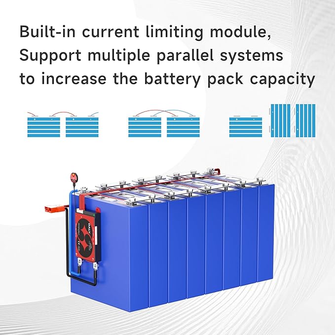 DALY BMS 48V 16S 200A Balance - Smart Bluetooth BMS with 5A Active Cell Balancing for 48V LiFePO4 Battery Pack Golf Carts Electric Motors Solar Energy Power Systems