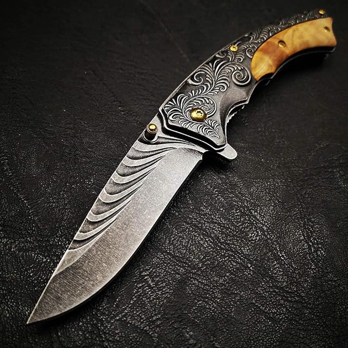 Engraved Pocket Knife Upgraded Multitool with Safety Locking Blade