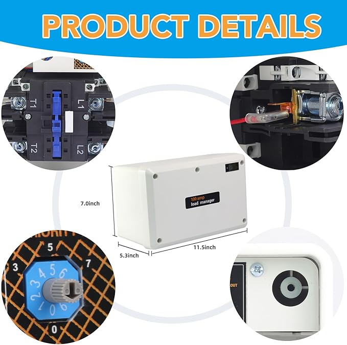 100 Amp Load Manager Compatible with Generac 7006 Smart Management Module with 8-Zone Control Lock-Feature Real-Time LED Monitoring and Wire-Free Technology