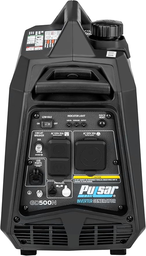 Pulsar Products GD500N 5000W Portable super-quiet Inverter Generator RV-Ready CARB Compliant