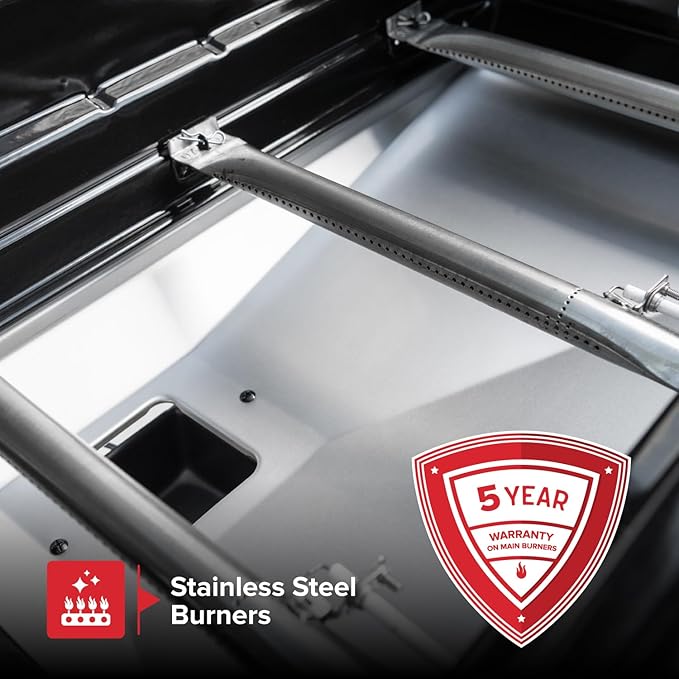 Nexgrill 3-Burner Propane Gas Grill with Side Burner 52000BTUs 418 SQ. In. Cooking Space BBQ Grill with Durable Steel Lid &amp Control Panel for Outdoor Cooking Patios and More - 720-0925S