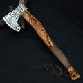 New Addition Custom Handmade Forged Damascus Steel Axe | Hand Forged Axe |with Pure Leather Sheath