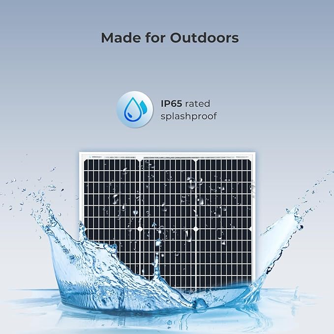 Renogy Solar Panel 50 Watt 12 Volt High-Efficiency 50W Solar Panel Monocrystalline PV Module Power Charger for RV Marine Rooftop Farm Battery and Other Off-Grid Applications