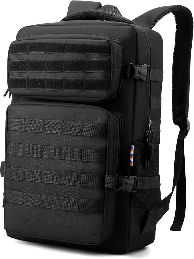 20L Small Tactical Backpack with Molle System for Men Waterproof Military Backpack for Hiking Camping Traveling Mens Work Backpack with Multipockets Black