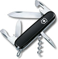Victorinox Spartan Swiss Army Knife 12 Functions Swiss Made Pocket Knife with Corkscrew Can Opener and Screwdriver - Black