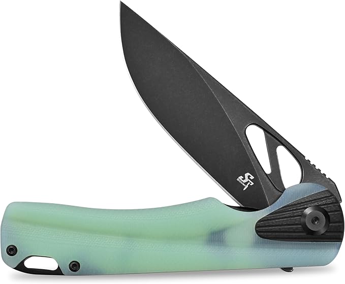 Sitivien ST165 Folding KnifeK110 Steel Blade with G10 Handle EDC Tool Knife Pocket Knife for Outdoor CampingHikingFishing(Jade)