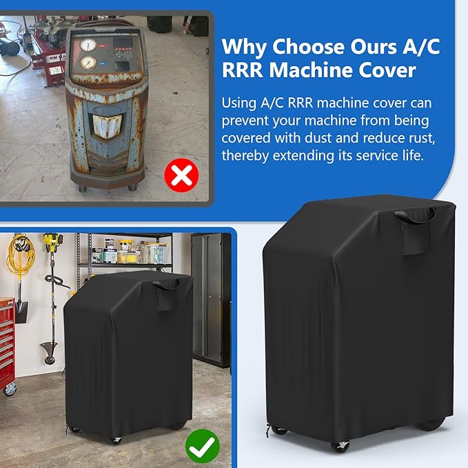 COSHNIBI Dust Cover for Robinair A/C RRR Machine Heavy Duty 600D Oxford Protector Cover Compatible with Robinair AC1234-6 34788NI 34788NI-H and 34988NI Models Black
