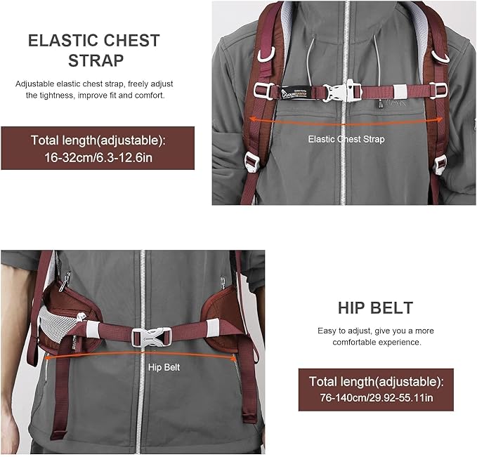MOUNTAINTOP 25L/40L Hiking BackpackLightweight Travel Backpack for Men Women Outdoor Backpacking Camping