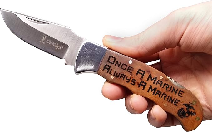 Engraved Pocket Knife With Personalized Wood Box | Anniversary for him | Unique 7 year Gifts For him