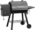 Wood Pellet Grill 440 SQ. IN Cook Area Pellet Smoker Grill 12LBS Hopper Pellets Grill 500℉ Max Temperature&ampAuto Feed 8 in 1 BBQ Grill Outdoor with Side Table Grease Bucket