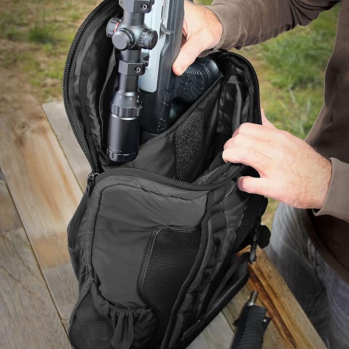 Copper Basin Takedown Firearm Backpack Discrete Takedown &amp Compact Firearm Storage Pack Black/Gray Black