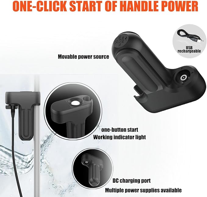 Orange grayPortable Camping ShowerShower Pump with Rechargeable BatterySuitable for CampingPet BathingCar Washingetc