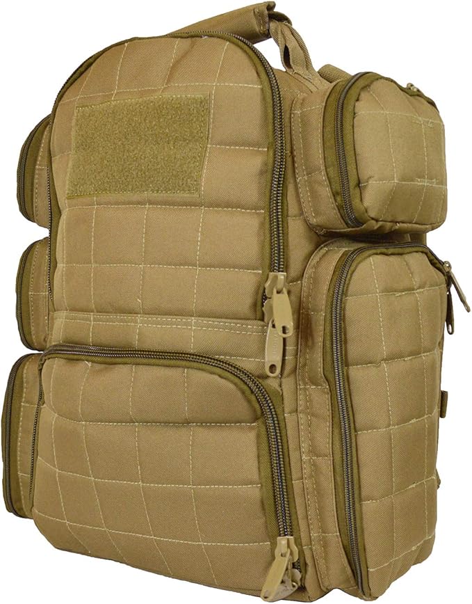 Explorer Tactical Heavy Duty Range Backpack with Adjustable Compartments R4 Coyote Tan