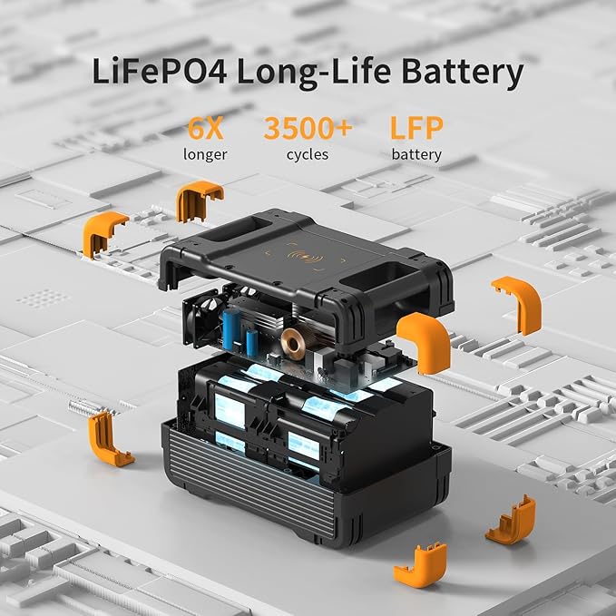 pecron Portable Power Station E1500LFP Solar Generator 1536Wh 2200W LiFePO4 Battery Backup Fast Charging Power Station for Home use RV and Outdoor Camping