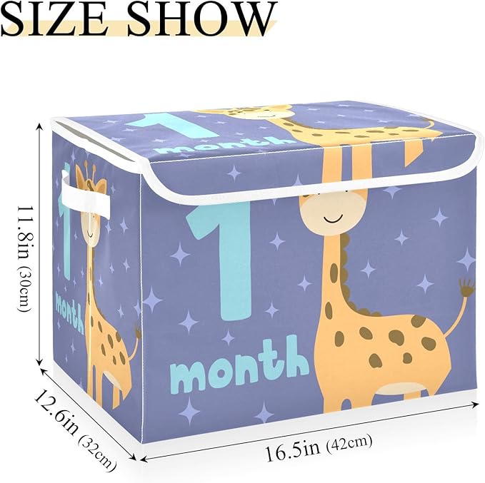 1_month Storage Boxes with Lids Foldable Cube Storage Containers for Organizing for School Supply Office Basket