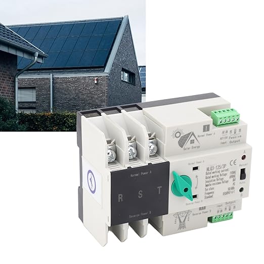 3P 110VPower Automatic Transfer Switch 100A Din Rail Type Mini ATS Backup Emergency Power Electrical Selector Generator Changeover Switch
