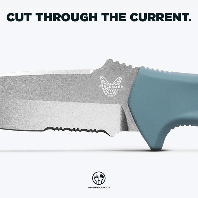 Benchmade - Undercurrent 18040S Outdoor Knife with Depth Blue Santoprene Handle (18040S)