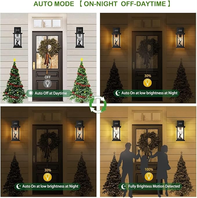 2 Packs Motion Sensor Outdoor Lights Exterior Wall Sconce Light Fixture Matte Black Porch Light Fixtures with Frosted Glass ShadeBlack Outdoor Wall Lantern for PorchDoorway(E26 Bulb Excluded)