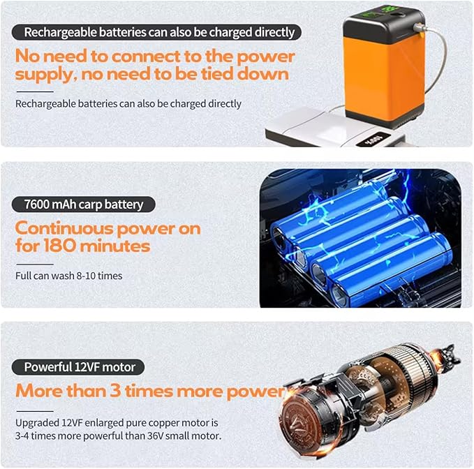 Camping Gear Portable Shower for Camping Outdoor Electric Shower Rechargeable Pumps with Digital Display Camping Shower Head Nozzle