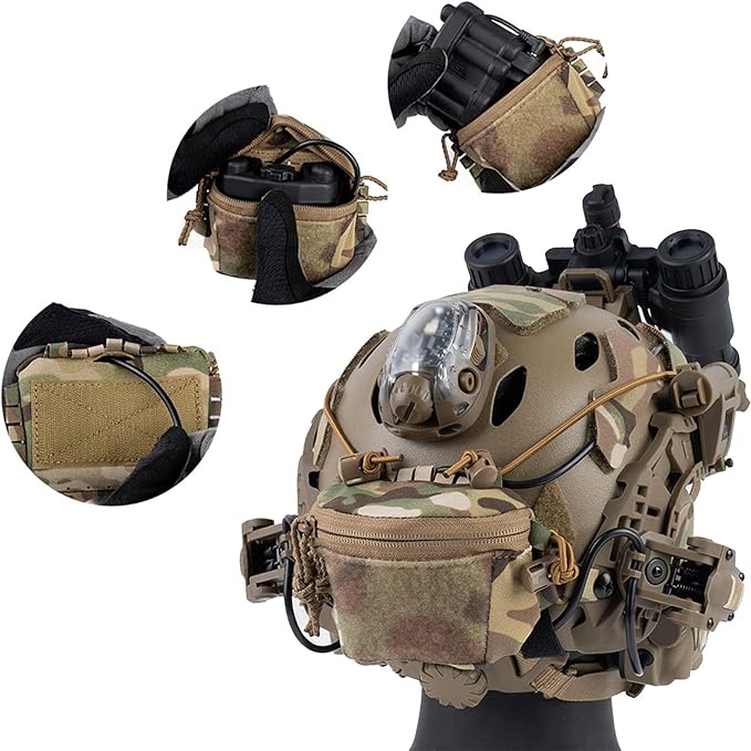 Multi Functional Helmet Battery Pack Airsoft Helmet Weight Pack Balance Retention Anchoring Integrated Node Pocket Universal Rear Bag Tactical Accessories Storage