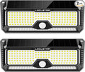 Solar Outdoor Lights - 4000Lm 268 LED Motion Sensor Lights Outdoor IP65 Waterproof Led Security Lights Bright Solar Wireless Flood Wall Lights with 3 Optional Modes and 4 Wide Angle (2 Pack)