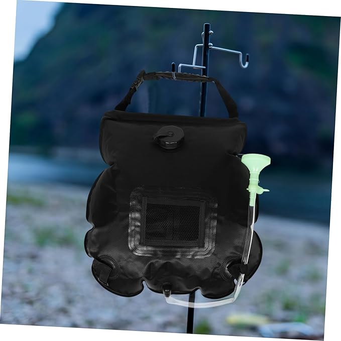 Solar Shower Bag with Removable Hose Off Switchable Shower for Camping Hiking Beach Travel Versatile Design