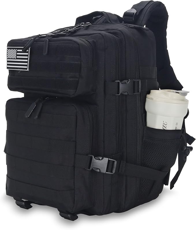 Lovelinks21 25L Tactical Backpack for Men and Women Military Backpack Small Assault Pack Molle Backpack Bug Out Bag Travel Rucksack Daypack (Black)