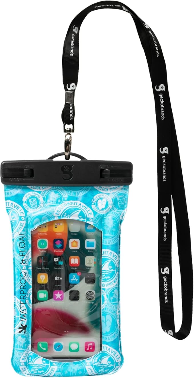 geckobrands Float Phone Dry Bag - Waterproof &amp Floating Phone Pouch – Fits Most iPhone and Samsung Galaxy Models