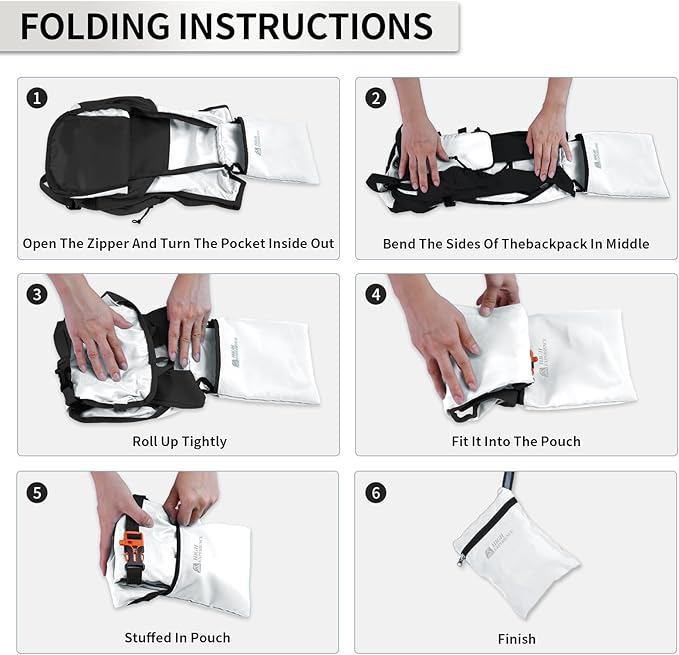 Hiking Backpack 10L/15L Small Daypack Lightweight Packable Travel Foldable Water Resistan for Women Men (White 15L)