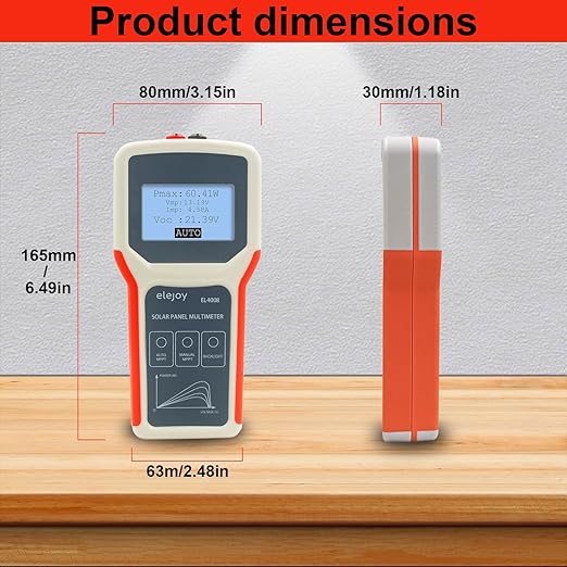 Upgrade 400W Solar Panel Portatil Smart Tester Auto/Manual MPPT Photovoltaic Panel Multimeter Testing Power Meter Tool with LCD Display Backlight for PV
