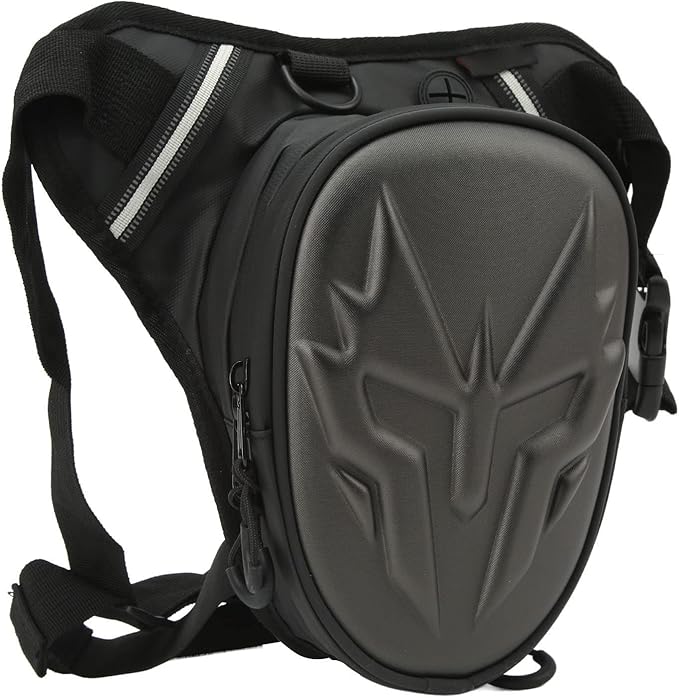 Motorcycle Leg Bag Thigh Packs PVC Matte Outdoor Carbon Fiber Drop Leg Bag Multifunctional Crossbody Shoulder Bag for Riding Travel Hiking (Matte Grey)