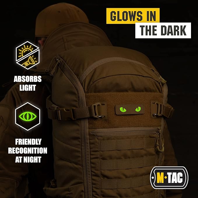 EDC Essentials Bundle: Small Companion Waist Pack USA Flag Patch Glow-in-the-Dark Cat Eyes