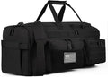 LHI 50L Tactical Duffle Bag for Men 3-in-1 Gym Duffle and Backpack Shoe Compartment Laptop Sleeve and MOLLE Carry-On Travel Weekender and Overnight Bag – Black