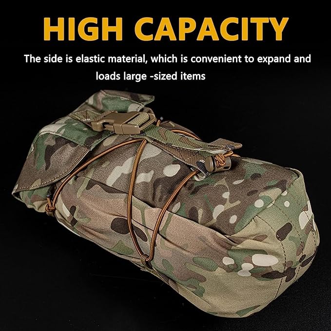 ACEXIER Tactical GP Molle Utility Pouch Bungee Shock Cord Quick Release Buckle Fastener Water Hydration Bag Kettle Holder Hunting Bag (BCP)
