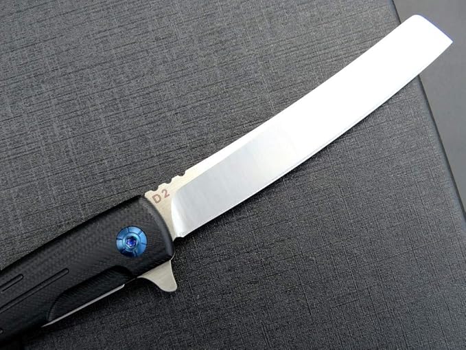 Eafengrow EF944 EDC Folding Knife D2 Steel Blade G10 Handle Reliable Locking Ball Bearing Flipper Knifes for Camping Survival Hiking (Black)