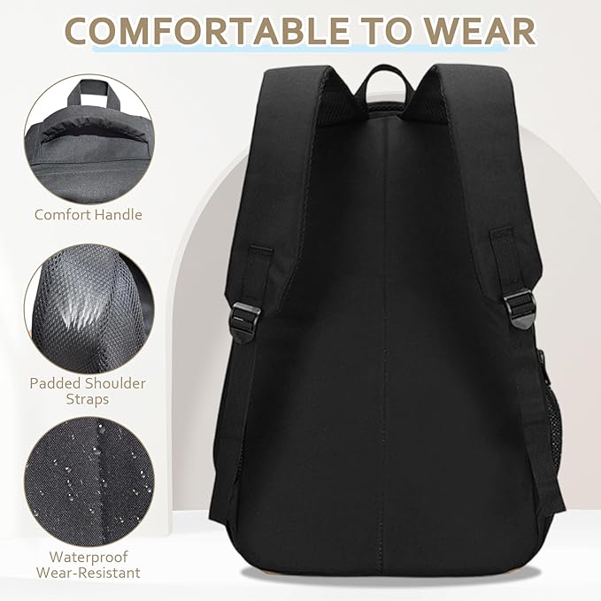 Backpack for Boys 3 in 1 Set 19 Inch 55L Bookbag with Insulated Lunch Box Pencil Case Molle School Backpack for Kids Teens Outdoor Hiking Trekking Camping Travel for Elementary Middle High School