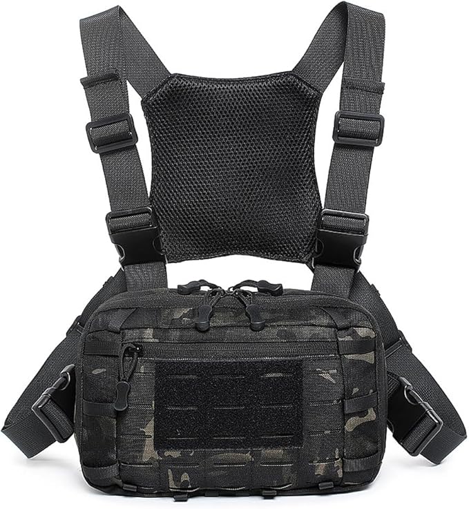 Tactical Chest Pack EDC Chest Bag Utility Molle Chest Rig Pouch with CCW Compartment Adjustable Strap Admin Pouch