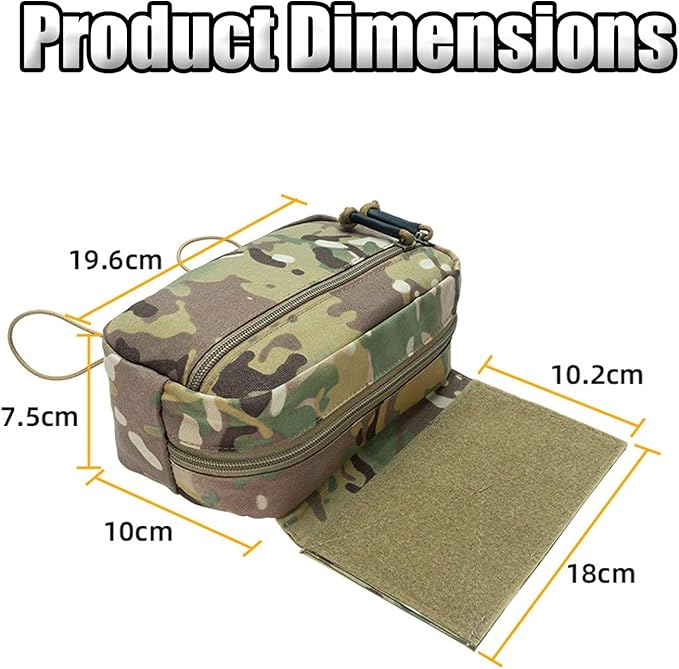 Tactical Drop Pouch Tactical IFAK Pouch with Hook and Loop Panel Compatible with Chest Rig and Tactical Vest Mk3