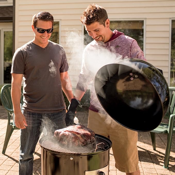 Weber Smokey Mountain Cooker 18-Inch Charcoal Smoker – Outdoor BBQ Smoker with Dual Cooking Grates Porcelain‑Enameled Kettle &amp Temperature Control Dampers