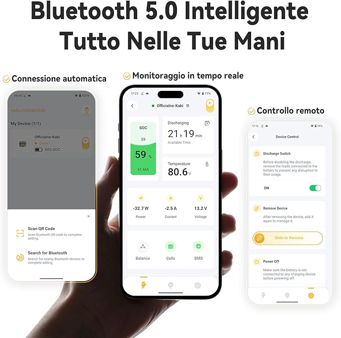 Power Queen 12V 100Ah Batería de Litio Bluetooth Group24 LiFePO4 Protección contra bajas temperaturas100A BMS1280Wh de EnergíaHasta 15000 Ciclos para RV Motor para curricán BarcoSolarOff-grid