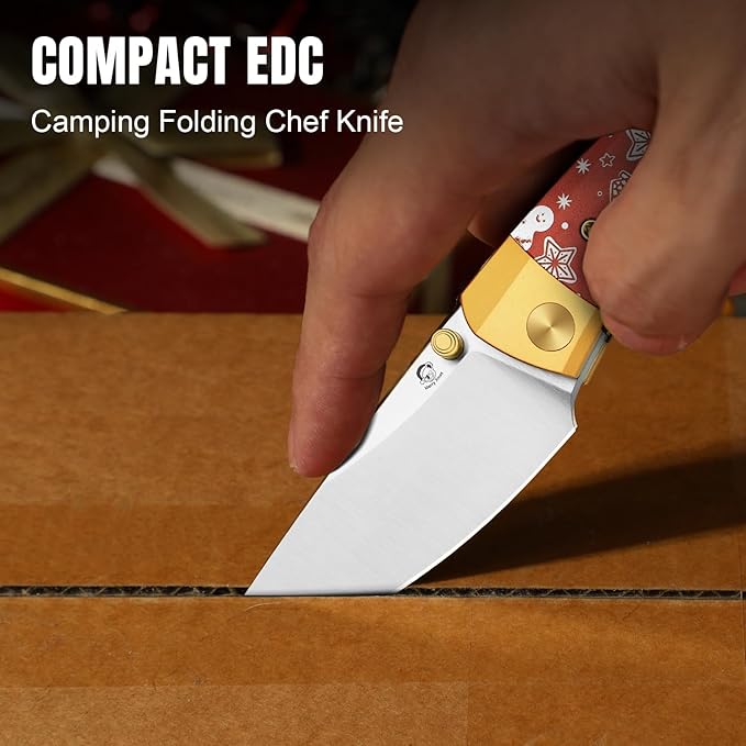 Kizer Mini Momo EDC Pocket Knife 3.2” Nitro-V Blade Pocket Folding Knife with Aluminum &amp Micarta Front Flipper EDC Knives with Pocket Clip for Men Women Christmas Gift V3663MC1