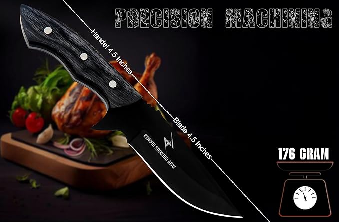 Fixed Blade Knife – Tracker Hunting Knife With Sheath - Tactical Survival Knife For Men - Full Tang High Carbon Steel - For Camping and Outdoor Use