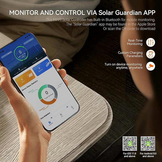 EPEVER 40A MPPT Solar Charge Controller 12V/24V Auto Negative Grounded 40A Solar Regulator Support Batterless Run and fit for Lead-Acid and Lithium Battery