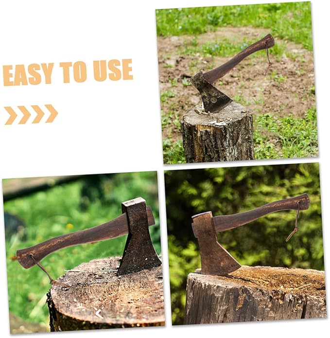 2pcs Mini Axe Replacement Wooden Handle Ergonomic Wood Grip for Camping Gardening and Firewood Cutting Short Axe Handle Natural Hardwood Design