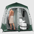 Camping Shower Tent Deluxe Changing Room Easy Set Up Privacy ShelterLarge Toilet Tent with Floor Drain Design for Beach CampingHiking with Stakes and Ropes for Stability