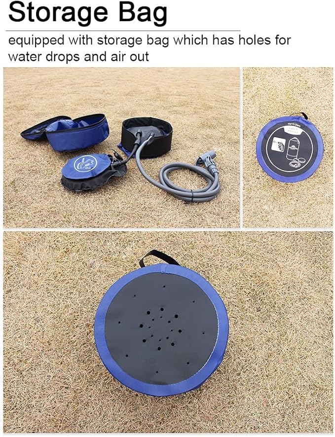 Foot Pump with 11L pvc Pressure Shower Lightweight Outdoor Inflatable Shower Pressure Shower Water Bag for Outdoor Beach Camping Hiking Bathing