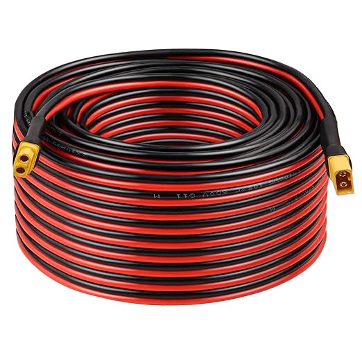 10AWG 100FT XT60 Extension Cable 2 3 5 10 15 20 25 30 35 40 50 75 100FT XT60 Female to Male Connector for Portable Power Station Solar Panel RC Battery