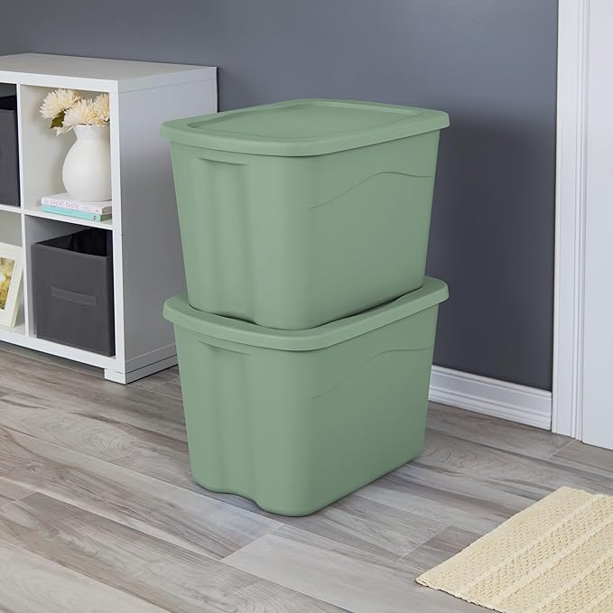 18-Gallon Plastic Storage Bins with Snap-on Lids – 8-Pack Home Organization Essential